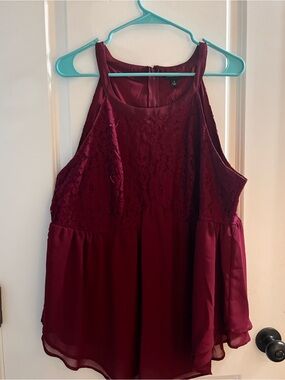 torrid Burgundy Lace Sleeveless Tank